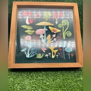 Framed Mushroom Wall Art, 12x12, NWT